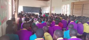 Students learning at the Menstruation Health and Management campaign/workshop at Bethany Centre Primary School