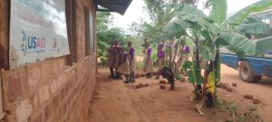 Leaders and students visiting Sagala Primary School as Ambassadors for Menstruation Health and Management 